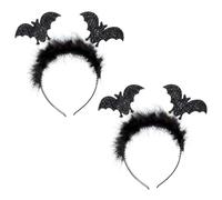 FUIPVGI 2 Pièces Bandeaux de Chauve-Souris pour Halloween, Bandeaux à Paillettes avec Oreilles de Chauve-souris pour Enfants et Adultes, Coiffure d'Halloween Cosplay Accessoires de Déguisement
