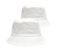 FUIPVGI 2 Pièces Blanc Chapeau de Pêcheur,Chapeau de Soleil,Unisex Bucket Hat,De Sun Sombrero,pour Les Femmes Hommes,La Randonnée Camping Shopping Vacances Golf Randonnée(Blanc)