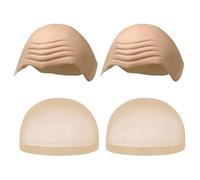 FUIPVGI 2 Pièces Bonnet Chauve en Latex 2 Pièces Chapeau de Perruque Bonnet de Perruque, Chapeau de Perruque de Crâne Chauve Déguisements Chauve Accessoire pour Halloween, Carnaval (Skin Colour)
