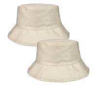FUIPVGI 2 Pièces Chapeau Bob Femme Homme de Soleil Bob Chapeau de Pêcheur Chapeau de Soleil Anti-UV Bucket Hat Pliable Chapeaux de Visière Chapeau de Plage pour Visières Outdoor 55-58cm (Beige)