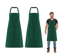 FUIPVGI 2 Pièces Chef Tabliers Tablier de cuisine, Personnalisé Tablier avec 2 Poches, Tablier de Barbecue pour Homme Femme pour Cuisine, Barbecue, Jardinage, Café, Restaurant (Vert) (Vert)