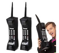 FUIPVGI 2 Pièces Décoration de Fête des Années 80 et 90 Disco Téléphone Portable Gonflable, Gonflable Téléphone Portable Gonflable Accessoires, pour Thème Rétro Hip Hop Disco Fête Carnaval (Noir)