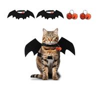 FUIPVGI 2 Pièces Déguisement pour Chat et Chien - Costume Halloween Chauve-Souris avec Ailes pour Chats et Chiens - Vetement Déguisement Halloween pour Fête d'halloween (S)