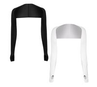 FUIPVGI 2 Pièces Manchette Bras Femme, Protection UV Echarpe de Refroidissement en Soie Glacée Manchettes de Protection Solaire pour Femmes avec Trous pour les Doigts Gants (Noir,Blanc)