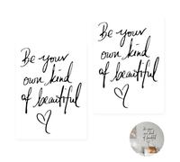 FUIPVGI 2 Pièces Stickers Muraux, Lettres Phrase Inspiration Citation Créative Stikers Murals, Stickers Motivants pour Mur Salle de Bains Chambre Miroir Décoration Salon Bureau Kitchen (Noir)