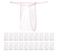 FUIPVGI 20 Pièces Slips Jetables pour Femme, Culotte Jetable Slip Femme Strings, Non Tissés String T Jetable Culottes Bikini Jetables des Bains de Soleil de Massage de Salon, Taille Unique (Blanc)