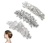 FUIPVGI 3 Pièces Accessoire Cheveux, Bijoux Cheveux Mariage, Accessoires Cheveux Femme, Argent Cristal Cheveux Headpieces Accessoires de Cheveux de Mariage pour Anniversaire faire la fête (Argent)