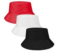 FUIPVGI 3 Pièces Bob Homme Chapeaux de Seau Chapeau de Soleil d'extérieu, Anti-UV, Chapeau de Pêcheur, Chapeau de Plage Été Pliable,Unisexe, pour Voyage Plage Jardinier Randonnée Camping (3 Couleurs)