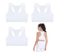 FUIPVGI 3 Pièces Soutiens-Gorge Fille de Sport en Coton, Brassières Sous-vêtements Bustier 8 à 14 Ans