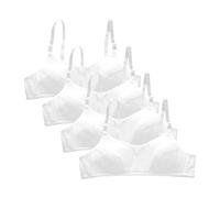FUIPVGI 4 Pièces Brassières Soutiens-Gorge de Sport Fille, Soutien-Gorge d'entraînement sans Couture pour Filles avec Réglable Haut à Bretelles et Coussinets Fixes, pour 10 à 14 Ans aux Petits Seins