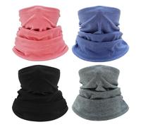 FUIPVGI 4 Pièces Cou Thermique, Cache-Cou col Nez Hiver, Multifonction Bandana, Tour de Cou Tubulaire Respirant, Masque Visage Respirant Moto Cyclisme Ski Randonnée Course à Pied (Multicolore)
