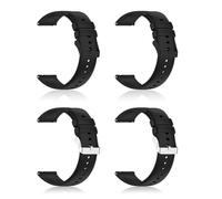 FUIPVGI 4 Pièces Montres Bracelet, Bracelet Montre Silicone 22mm, Bracelet Montre Connectée Femme Homme, Bracelets de Montre en Silicone étanches à Dégagement Rapide avec Boucle (Noir)