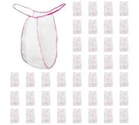 FUIPVGI 40 Pièces Slips Jetables, Culotte Jetable Strings, Non Tissés String T des Bains de Soleil de Massage de Salon (FR/ES, Alpha/Lettres, Taille Unique, Taille Normale, Taille Normale, Blanc)