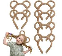FUIPVGI 6 Pièces Bandeaux Oreilles D'ours en Peluche, Oreilles D'ours de Souris Rondes, Bandeau Ours en Peluche pour Mascarade, Fête, Déguisement Quotidien, Photographie, Cosplay (Marron)
