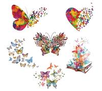 FUIPVGI 6 Pièces Patch Thermocollant Papillon Transfert Textile Autocollant Patchs de Transfert de Chaleur Patch Décoration pour DIY T-shirt Jeans sac à Dos Robe Vêtements