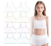 FUIPVGI 8 Pièces Brassières pour Fille Soutien-Gorge sans Couture Brassiere Fille 12 Ans Brassières en Coton sous-vêtements Soutien-Gorge de Sport Filles Brassieres pour 8 à 12 Ans(Multicolore)