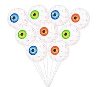 FUIPVGI 9Pcs Globe Oculaire Gonflable D'Halloween Ballons Oculaires Flottants Géants D'Halloween Énorme Globe Oculaire Fête d'Halloween Jouet Décoration Globe Oculaire en Feuille D'aluminium (Blanc)