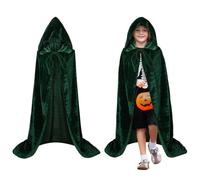 FUIPVGI Cape Halloween,Cape à Capuche Vert pour Halloween,Cape Verte Unisexe 80cm/31.50in,Costume de Faucheuse,Déguisement Cape à Capuche Sorcière pour Enfants Halloween Vampire Déguisement (Vert)