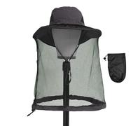 FUIPVGI Chapeau Safari avec Moustiquaire Dissimulée, Chapeau d'apiculteur, Casquette Moustiquaire avec Filet Face Cover Chapeau Protection Solaire (Gris foncé)