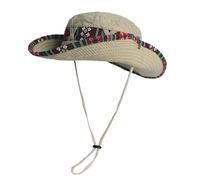 FUIPVGI Chapeau Soleil Homme Femme, Anti UV Chapeau de Pêcheur à Pliable Chapeaux de Randonnée avec Sangle de Menton Réglable pour Pêche Chasse Camping Safari (Kaki)