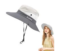 FUIPVGI Femmes Chapeau Pliable Chapeau, Chapeau Soleil Outdoor Chapeau, Chapeau de Plage, Chapeau D'été, Chapeau De Soleil Large Bord Protection UV, pour Voyage Randonnée Pêche Plage Jardinage (Beige)