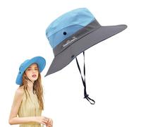 FUIPVGI Femmes Chapeau Pliable, Chapeau Soleil Outdoor de Plage D'été, Chapeau De Soleil Large Bord Protection UV, pour Voyage Randonnée Pêche Plage Jardinage (Bleu)