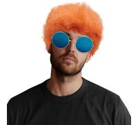 FUIPVGI Hippie Perruque Costume Set, Perruque Afro Funky, Ensemble de Costume Hippie, Deguisement Hippie Deguisement Annees 80 70 60s, Hippie Déguisement Accessoires Kit pour Carnaval (2 Pcs)