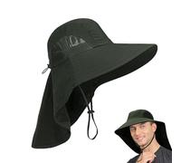 FUIPVGI Vert Armée Visiere Soleil Homme et Femme,Protection Solaire de la Nuque Chasse,avec Large Bord Chapeau Soleil,Casquette Anti UV pour Escalade Randonnée Camping Plage(Vert Armée)