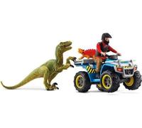 Fuite sur quad face au vélociraptor - Ensemble de Jouets Préhistoriques de 5 Pieces pour Garçons et Filles a Partir de 4 ans -