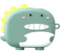 FUIW-Coque Compatible Avec Redmi Buds 4 Active,Mignon Drôle Dessin Animé Tpu Silicone Protection Étui Avec Crochet Porte-Clés Housse Case Pour Garçon Fille Homme Femme - Green Dinosaur