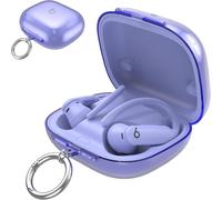 FUIW-Coque En Tpu Pour Beats Powerbeats Pro 2 Avec Porte-Clés,Coque De Protection Anti-Perte Et Antichoc Pour Powerbeats Pro2 2025,Durable Et Accès Facile Pour Homme/Femme (Violet Transparent)