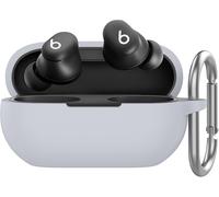 FUIW-Silicone Coque Pour Beats Solo Buds (2024) [Mousqueton En Métal Ajouté] Étui Protection Anti-Rayures Antichoc Housse Pour Beats Solo Buds 2024 Étui De Chargement (Gris)