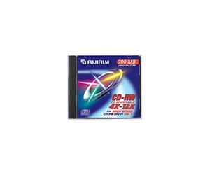 Fuji CD-RW 80 mm Speed 4x-12x Boitier cristal 10 mm Pack de 10