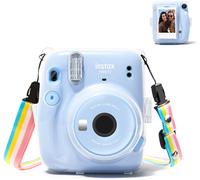 Fuji Instax Mini 11 Case-Hard Protective Case for Fujifilm Instax Mini 11 Camera-Case with Photo Pocket and Shoulder Strap-Transparent