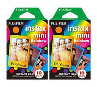 Fuji Instax Mini RAINBOW COLOURS Film instantané pour appareil photo Fujifilm Instax Mini - Lot de 20 prises