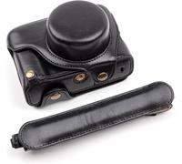 Fuji X100VI Protective PU Leather Camera Case for Fujifilm Fuji X100VI with Adjustable Shoulder Strap Easy to Carry,Black,Retro style