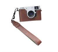 Fuji Xhalf Étui de protection en cuir PU pour appareil photo Fuji X-Half Half Grid avec base de sac d'appareil photo 1/4 trou (étui café avec dragonne)