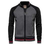 Fujian Friday Cardigan Homme Street Casual Cotton Sweater Hommes Hiver Mode Cardigan-Y200-Noir, EUR XXL 80-88 kg