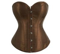 Fujian Friday Corset sexy à lacets pour femme avec baleines et fermeture éclair - Haut en brocart - Corset amincissant pour femme - Grande taille S-6XL