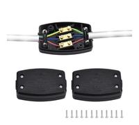FUJIE 2Pcs Electrique Boîte de Jonction à 3 pôles Connecteur de Câble électrique Boîtier de Raccordement - Noir