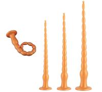 FUJIEYU 42Cm/52Cm/62Cm Gode Anal En Silicone Liquide Extra Long Et Doux Gros Plugs Anaux Anal Plug Balls Avec Ventouses Masturbateur Masseur De Prostate Jouets Sexuels Pour Couples,Gold/set