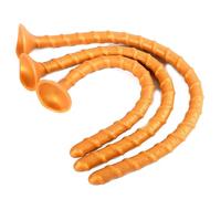 FUJIEYU 60Cm Extra Long Silicone Anal Dildo Bouchons Anaux En Silicone Avec Ventouses Solides Gode Vaginal En Silicone En Spirale Masturbateur Stimulateur Du Point G Jouets Sexuels,Gold/s