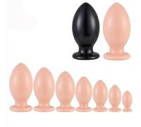 FUJIEYU Bouchons Anaux En Silicone Liquide En Forme D'œuf De 4Cm/5Cm/6/Cm/7Cm/8Cm/9Cm/9.5Cm De Diamètre Extra Large Plug Anal Avec Ventouse Dilatateur Anal Masturbateur Jouets Sexuels,Flesh,XXL