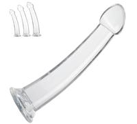 FUJIEYU Large Medium Small Soft Liquid Silicone Anal Dildo Bouchons Anaux Avec Ventouses Gode Vaginal Lisse Gode Anal Masturbateur Jouets Sexuels Hommefemme,Clear/m