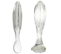 FUJIEYU Nouveau petit cristal matériel manuel massage bar avec filetage en verre lisse double massager,Clear/b