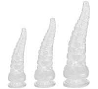 FUJIEYU Octopus Foot Appearance Trois tailles de silicone liquide Manuel massage bar avec fil et puissance ventouse,Clear/set