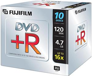 FUJIFILM 10 x DVD+R 4.7 Go ( 120 minutes ) 16x boîtier CD support de stockage