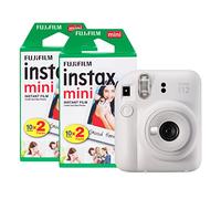 Fujifilm Instax Mini 12 Appareil Photo instantané avec Pack de 40 pellicules Blanc Argile