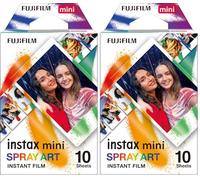 Fujifilm instax Mini Film Spray Art Border, 10 Shot Pack Multicolore (Lot de 2)