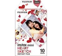 Fujifilm Instax mini Heart Sketch pellicule polaroid 10 pièces 54 x 86 mm